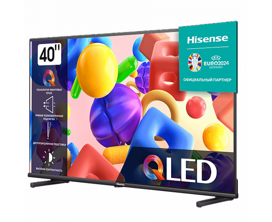  40" Телевизор Hisense 40A5KQ черный QLED 1920x1080, FULL HD, 60 Гц, Wi-Fi, SMART TV, VIDAA 