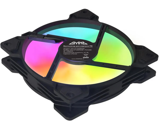  Вентилятор GMNG GG-CF120FRGB1-PWMBK RGB 120x120x25mm черный 4-pin 20-28dB 126gr Ret 