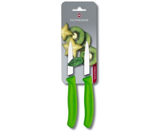  Набор ножей кухонных Victorinox Swiss Classic (6.7636.L114B) компл.2шт салатовый блистер 
