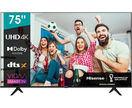  75" Телевизор Hisense 75A6K черный 3840x2160, 4K Ultra HD, 60 Гц, WiFi, Smart TV , VIDAA 