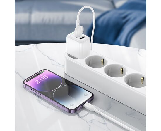  СЗУ 2USB 2.0A для Lightning 8-pin Borofone BAS41A (White) 