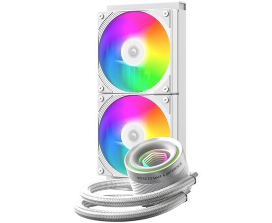  СВО ID-COOLING FX240 INF White LGA1700/1200/115X/AM4/AM5 (TDP 300W, ARGB Fan and Pump, PWM, Dual Fan 120mm, белый) RE 