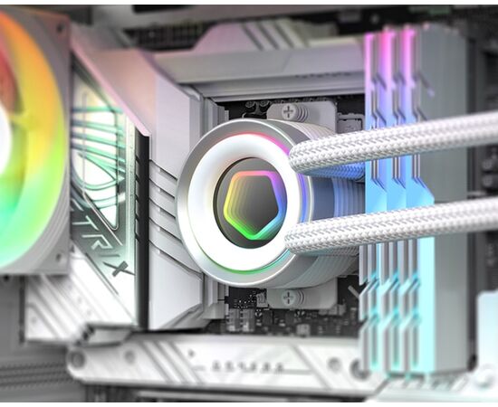  СВО ID-COOLING FX240 INF White LGA1700/1200/115X/AM4/AM5 (TDP 300W, ARGB Fan and Pump, PWM, Dual Fan 120mm, белый) RE 