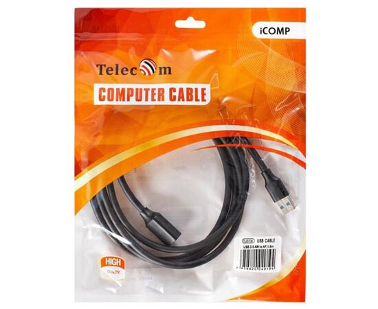  Кабель удлинительный Telecom TUS708-3M USB3.0 Am-Af 3m черный 