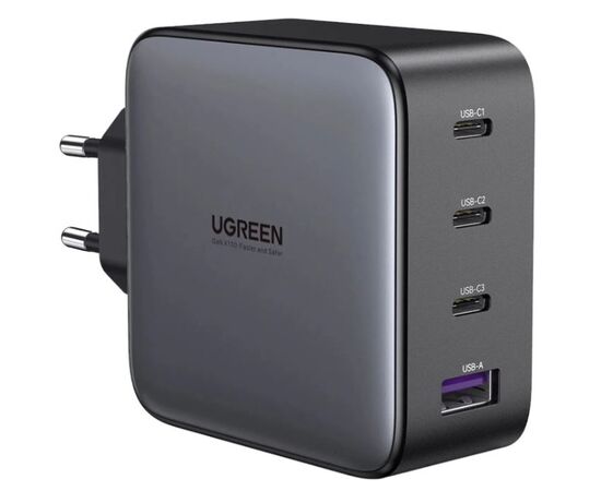  СЗУ UGREEN CD226 (40747) Nexode USB-A+3*USB-C 100W GaN Tech Fast Charger EU серый 