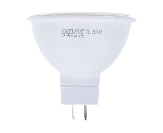  Лампа Gauss Elementary MR16 (13514) светодиодная 3.5Вт цок. GU5.3 спот 220B 3000K св.свеч.бел.теп. (упак. 10шт) 