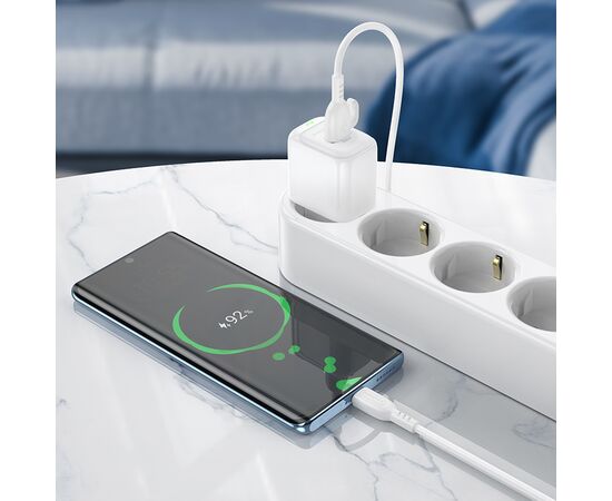  СЗУ USB 3.0A QC3.0 для Type-C быстрая зарядка Borofone BAS42A 1м (White) 
