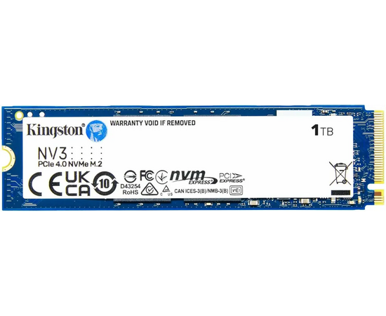  SSD KINGSTON NV3 1Тб (SNV3S/1000G) M.2(22x80mm), NVMe, PCIe 4.0 x4, 3D TLC 