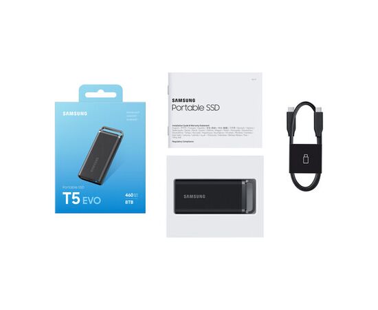  SSD Samsung Т5 Evo Portable MU-PH8T0S/WW 8TB, V-NAND, USB 3.1 Type-C R/W - 460/460 MB/s Black 