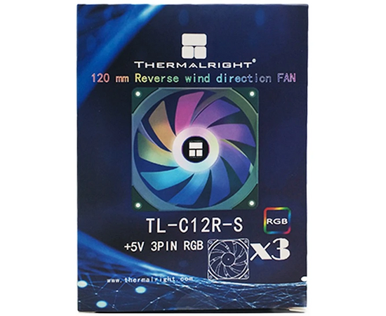  Комплект вентиляторов Thermalright TL-C12R-S (Pack of 3 ) (TRTLC12RS.3P) / Reverse / ARGB / 120mm PWM 