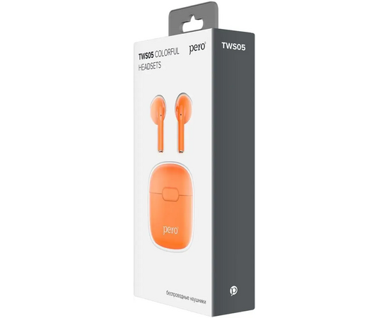  Наушники беспроводные PERO TWS05 Colorful (PTWS05OR) Orange 