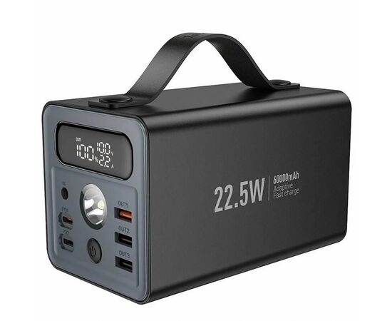  Внешний аккумулятор Hoco J138 22.5W+PD20W+DC12V 60000mAh 2Type-C/USB*3/Type-C*2 (black)(236148) 