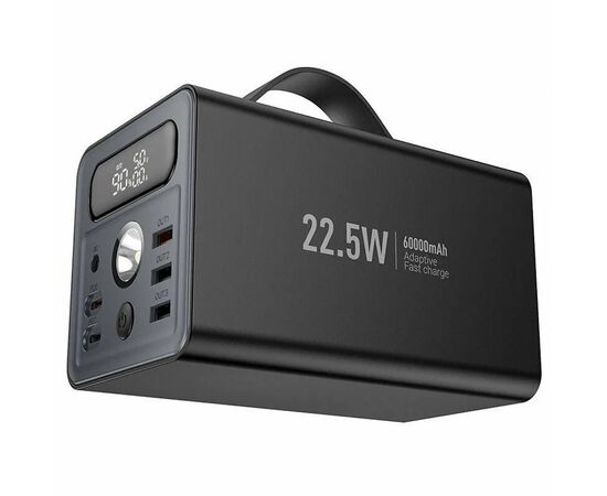  Внешний аккумулятор Hoco J138 22.5W+PD20W+DC12V 60000mAh 2Type-C/USB*3/Type-C*2 (black)(236148) 