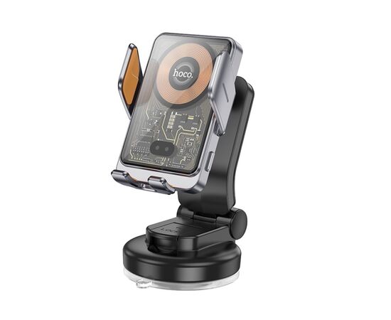  Автодержатель Hoco HW8 Transparent Discovery Edition wireless fast charging car holder(center console) 