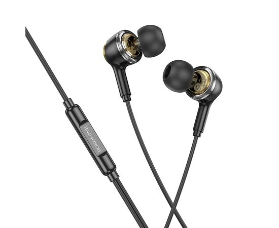 Наушники вакуумные Lightning разъём с МК без рег.громкости длина 1.2м Borofone BM90 (Black) 
