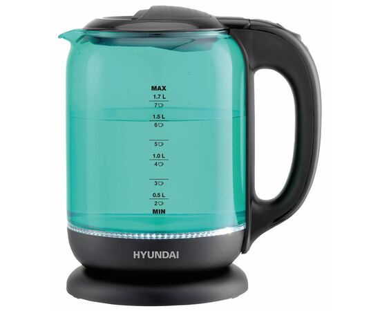  Чайник Hyundai HYK-G2807 бирюзовый/черный 