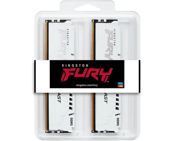  ОЗУ Kingston Fury Beast Expo KF552C36BWEK2-64 DDR5 - 2x 32ГБ 5200МГц, DIMM, White, Ret 
