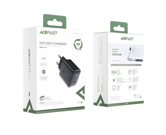  Сетевой адаптер Acefast A1 PD 20W - Black 